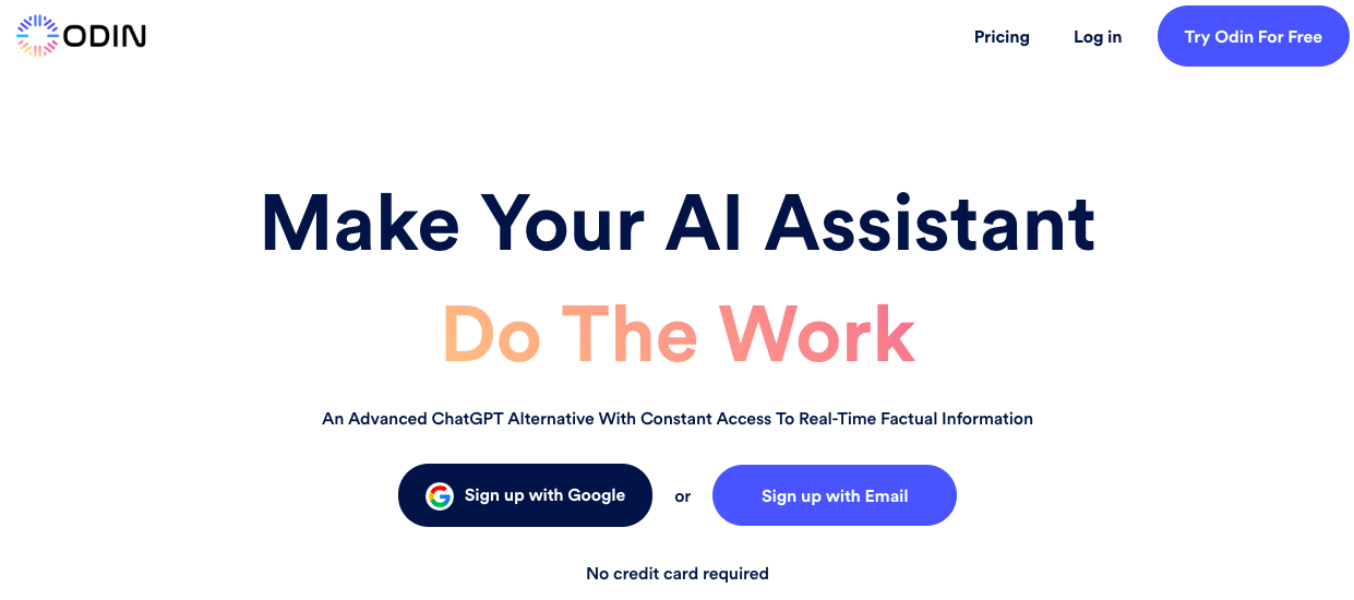 Obtenez Odin AI - un assistant d'IA pour aider à la stratégie, à la recherche et à la productivité