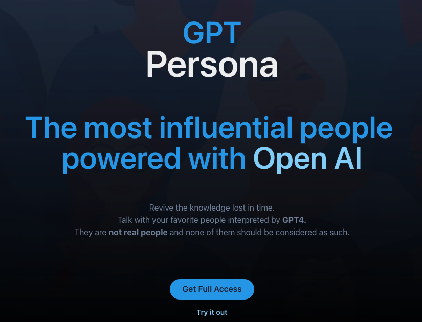 GPT Persona - A tool to have conversations with influential figures from history