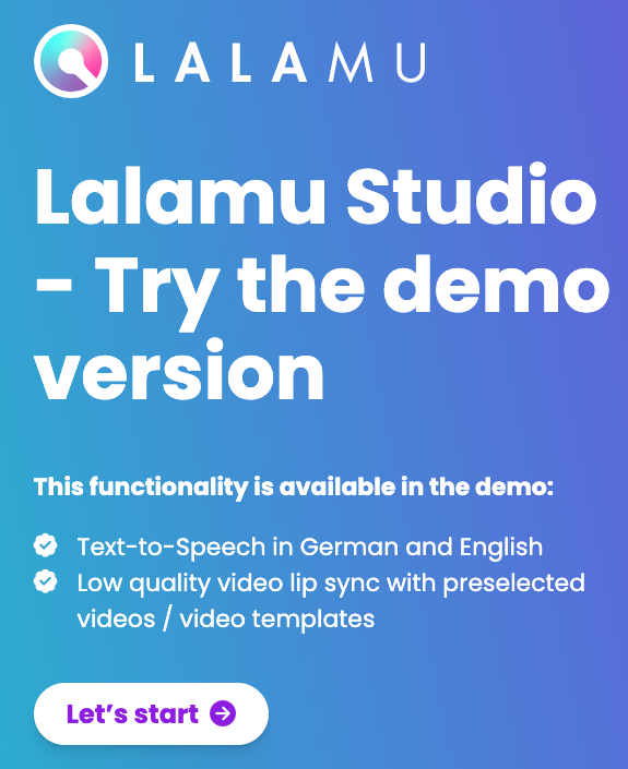 Lalamu Studio - Ein Werkzeug zum Erstellen von Lippensynchronisierungsvideos und Text zur Sprache