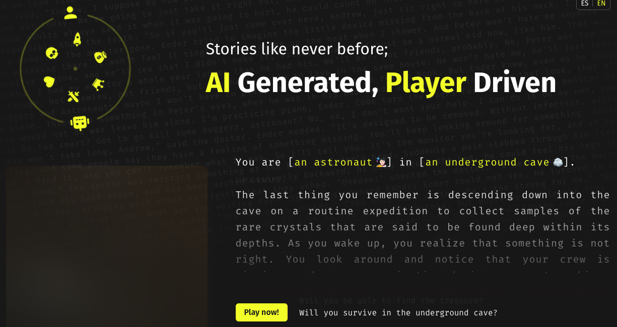 Narraive - An interactive storytelling game to become the protagonists of your own stories