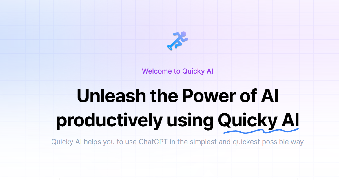 Quicky AI -任意のWebサイトでチャットGPTにアクセスするためのGoogle Chrome拡張機能