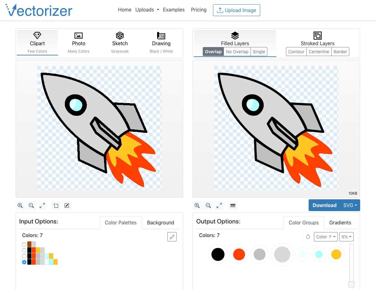 Vectorizer - A tool to convert raster images into vector graphics