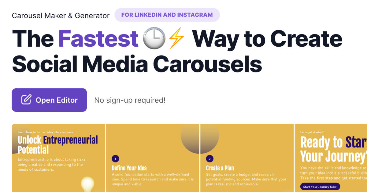 aiCarousels.com - A tool to create captivating carousels for social media platforms