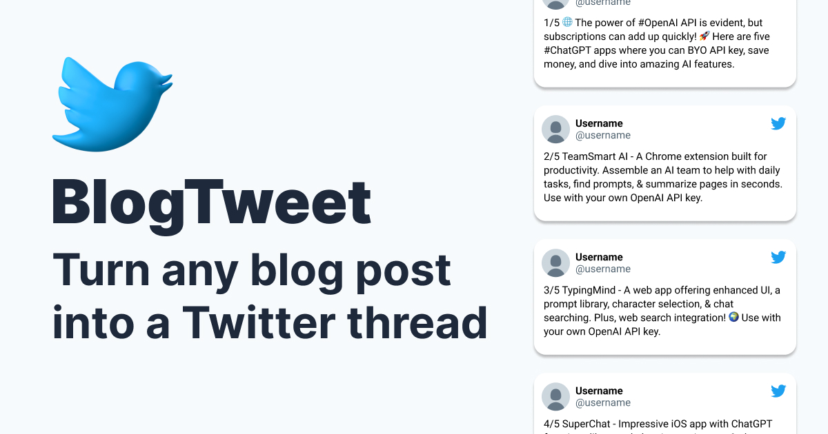 Blogtweet - инструмент для превращения сообщений в блогах в Twitter Threads