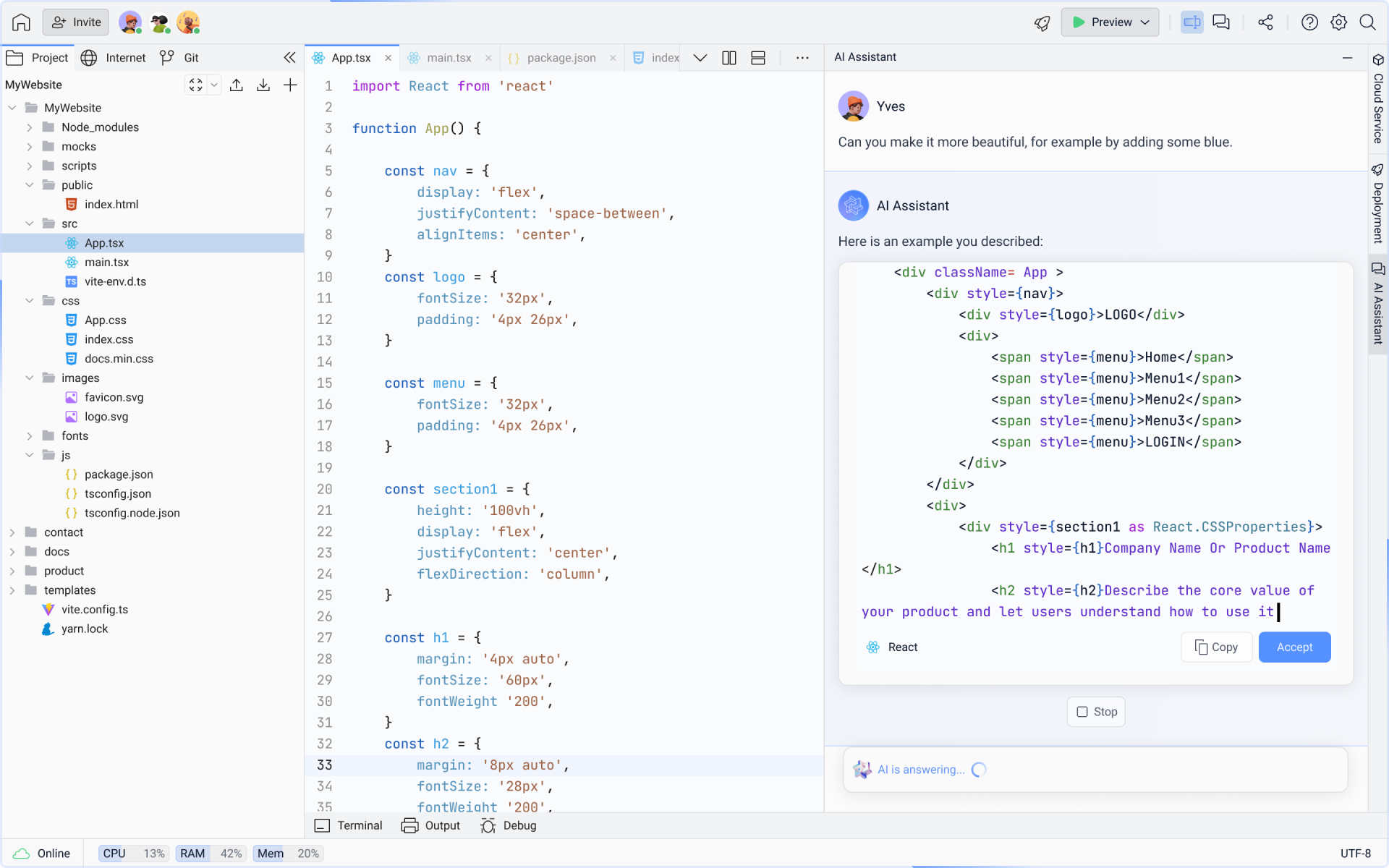 Lightly - A cloud-based IDE to code, host, collaborate and debug projects