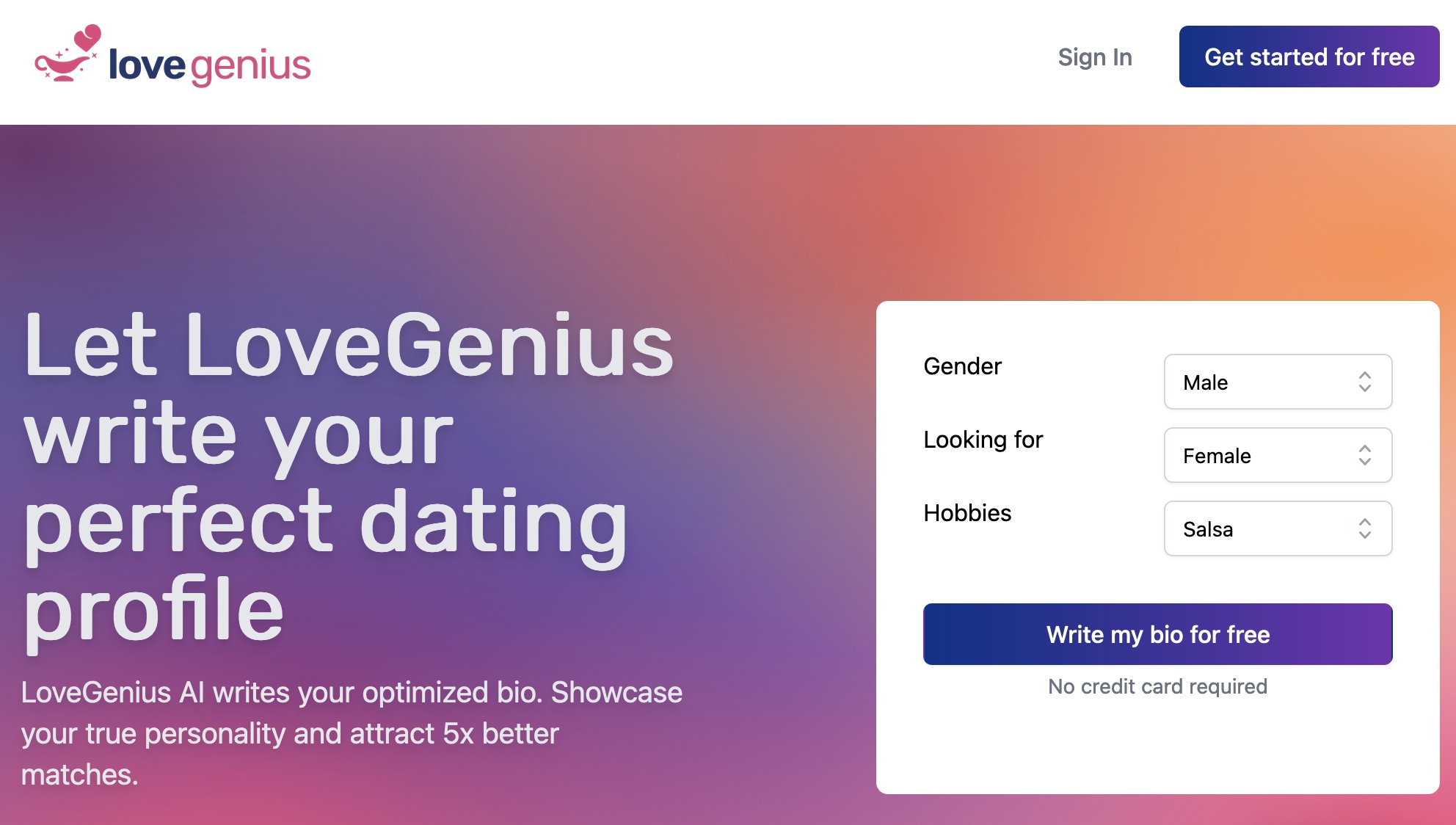 LoveGenius - Un outil pour optimiser les profils de rencontres pour obtenir des matchs pertinents