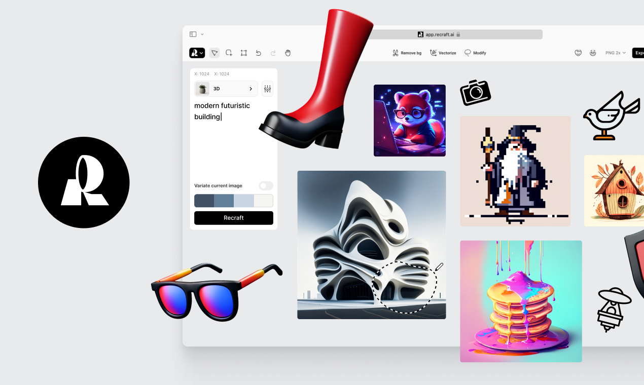 Recraft - A tool for transforming images into vector art, illustrations, and 3D images