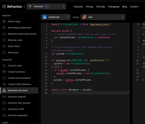 Réfraction - Un outil de génération de code dans 56 langues
