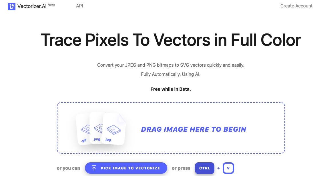 Vectorizer.AI - A tool to convert JPEG and PNG bitmaps into SVG vectors for printing, cutting, embroidering, and more