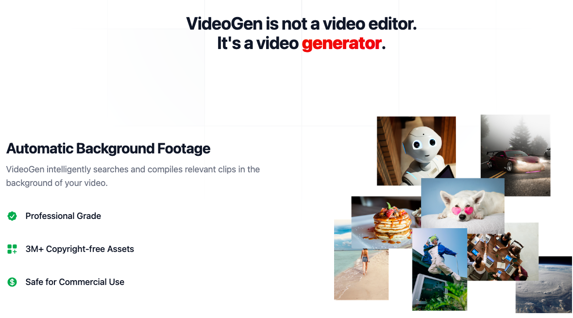 VideoGen - A tool to generate videos with realistic voices and visuals