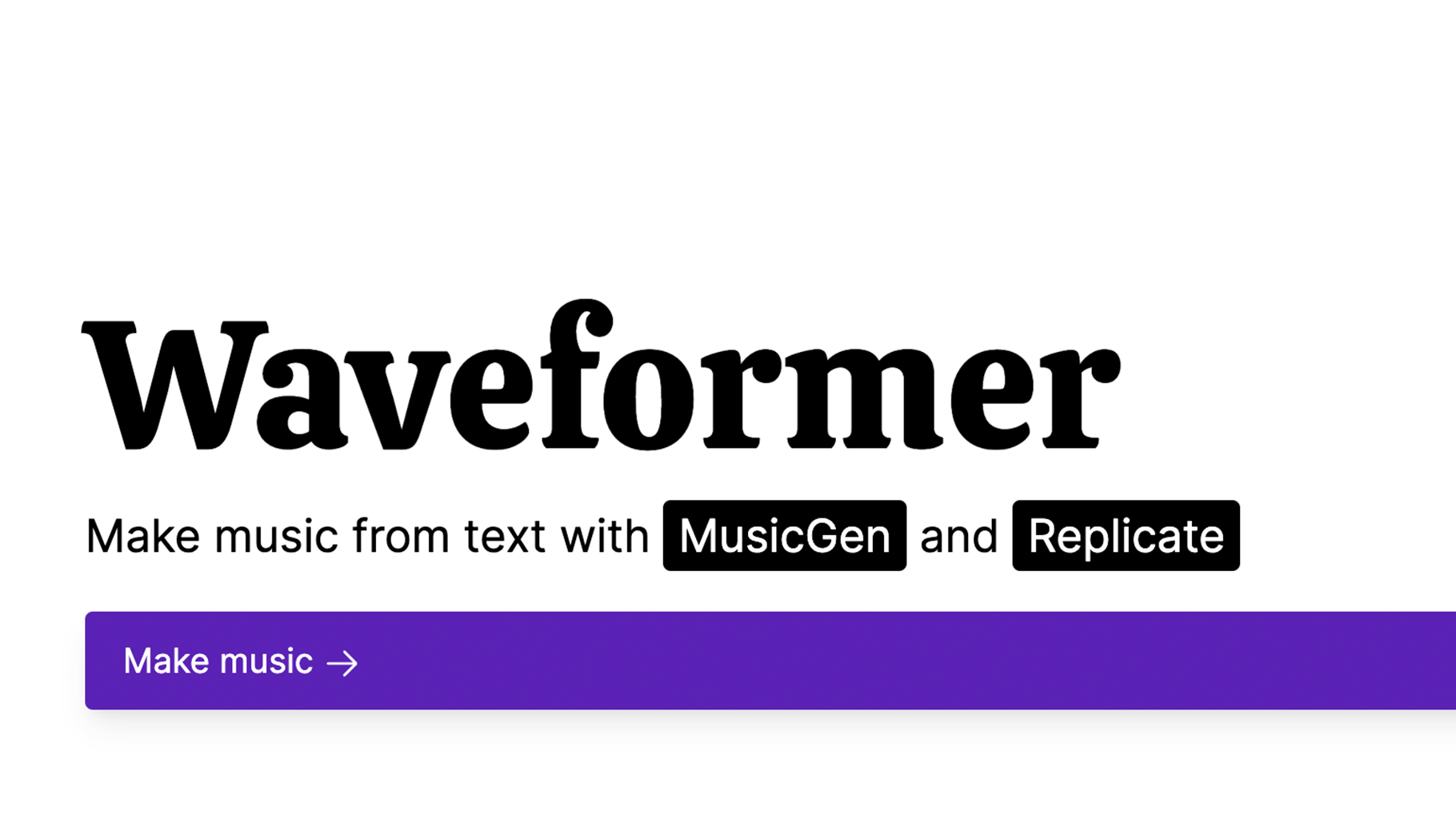 Waveformer - A tool to generate music from text