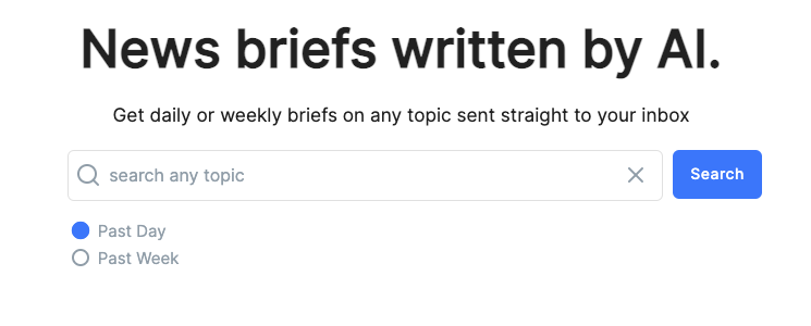 Bullet Points AI - A tool provides AI-generated news briefs on customizable topics