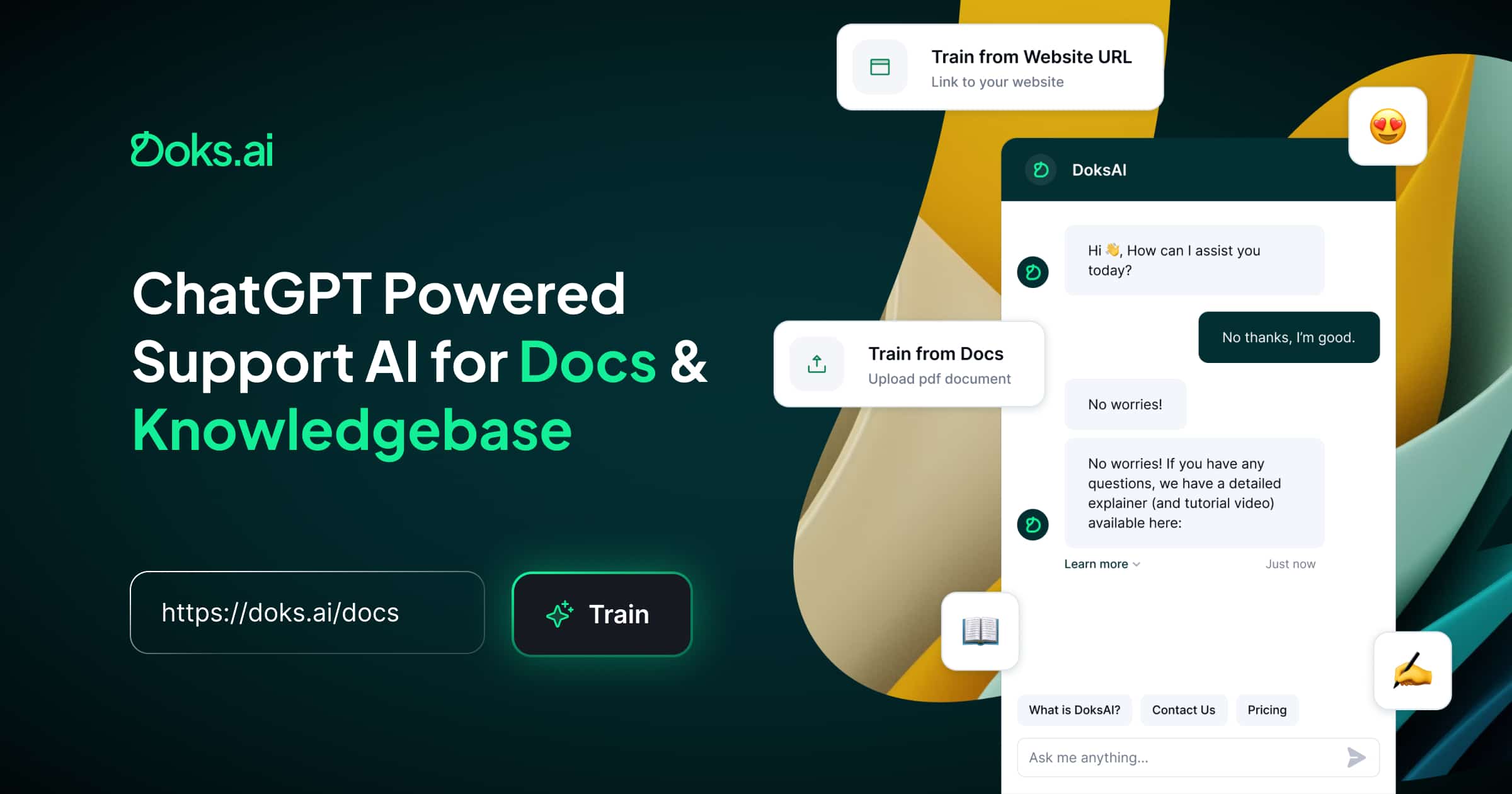 Doks.ai - eine Plattform, um Chatbots für individuelle Unterstützung und Dokumentation zu trainieren