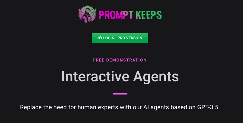 Prompt Keeps - A platform with expert ai agents